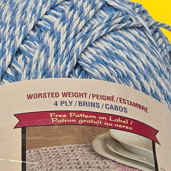 Bernat Handicrafter Cotton Twists Worsted Yarn 1 Skein 12oz/603yds in Denim Jean - Picture 7 of 8